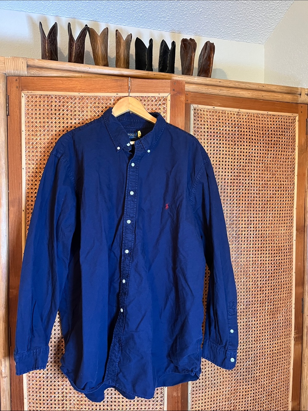 Men’s Polo by Ralph Lauren Navy Long-Sleeve Button-Down Shirt 3XL